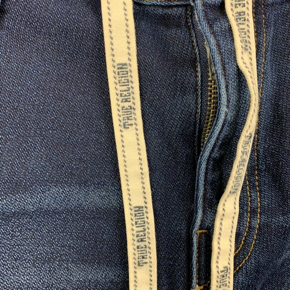 True Religion Mens Pants 33 Blue Jogger Jeans Tapered Runner Drawstring 33x32 - Picture 5 of 13